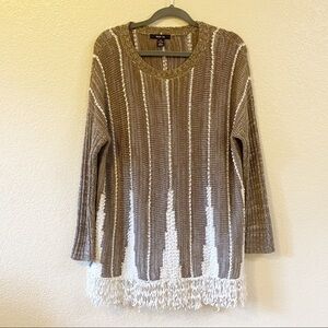 Style & Co Fringe Hem Oversized Sweater